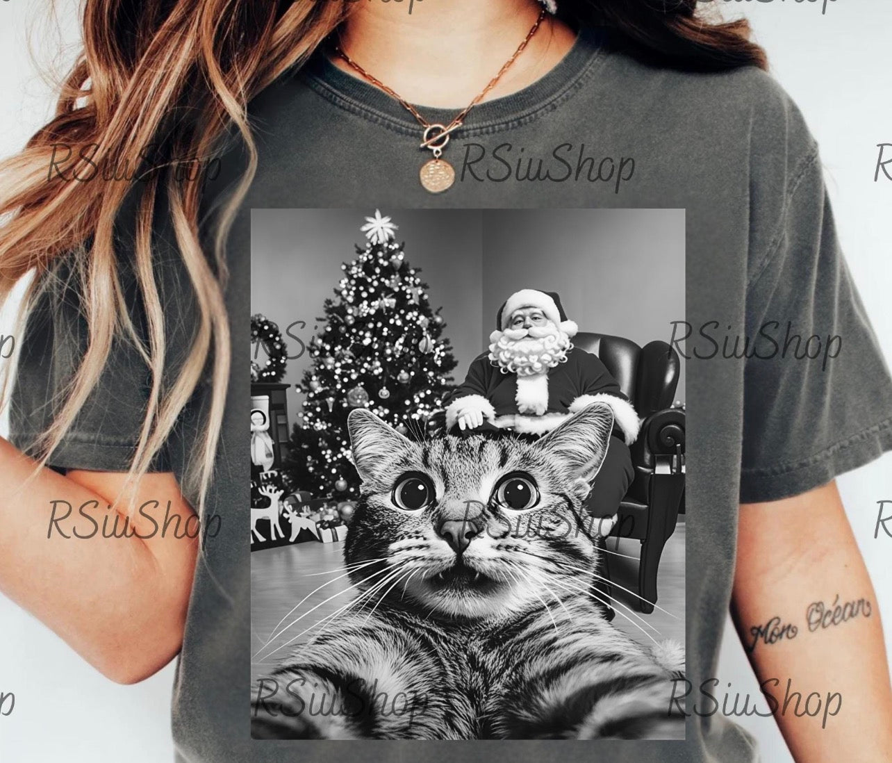 Christmas Cat Selfie- ADULT