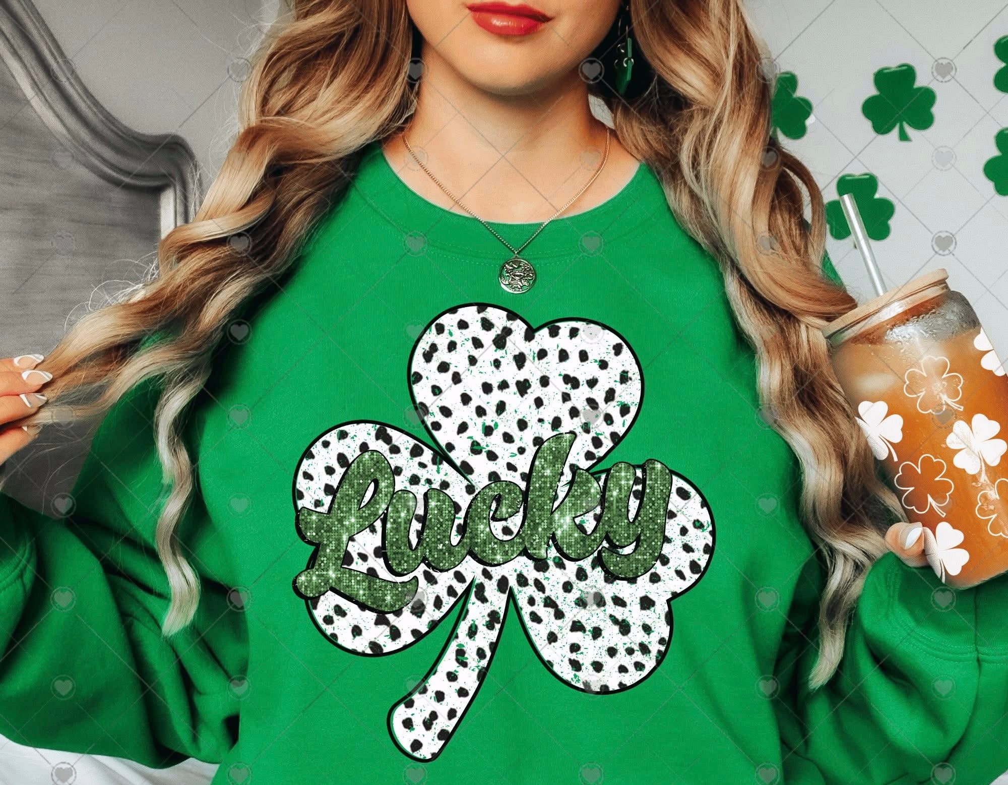St Pats Lucky Shamrock Dotted-ADULT