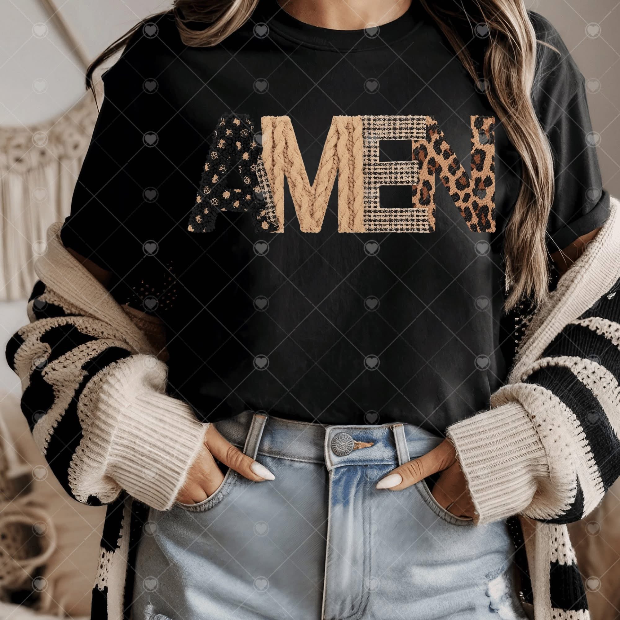 Amen Faux Patterned-ADULT