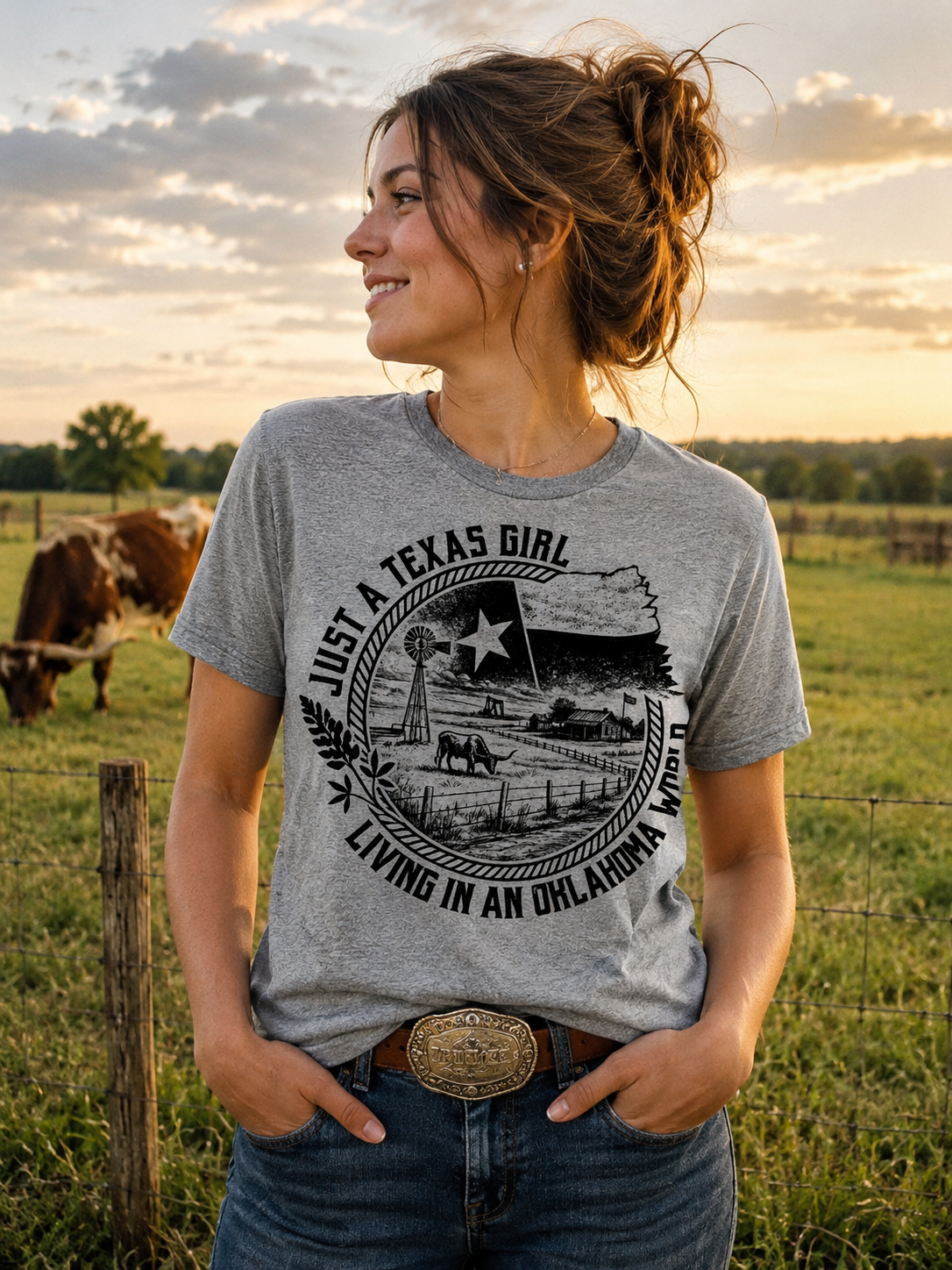 Texas Girl in a Oklahoma World Pasture-ADULT