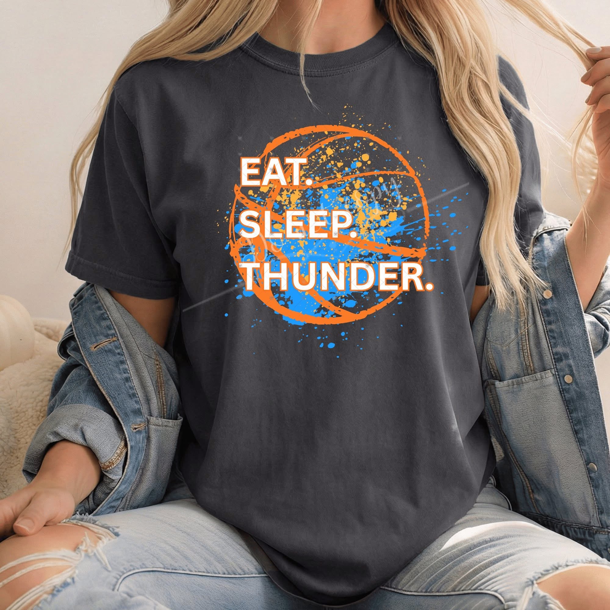Eat Sleep Thund OKC Basketball-ADULT