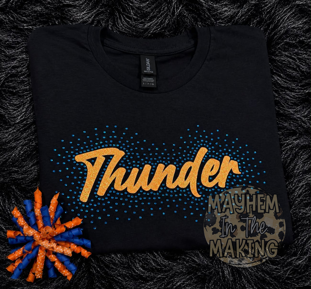 Glitter and Rhinestone Thund Combo Color OKC Basketball-ADULT