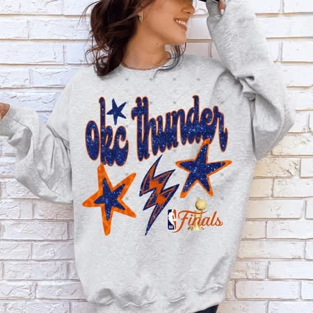 Blue Faux Glitz Thund OKC Basketball-ADULT