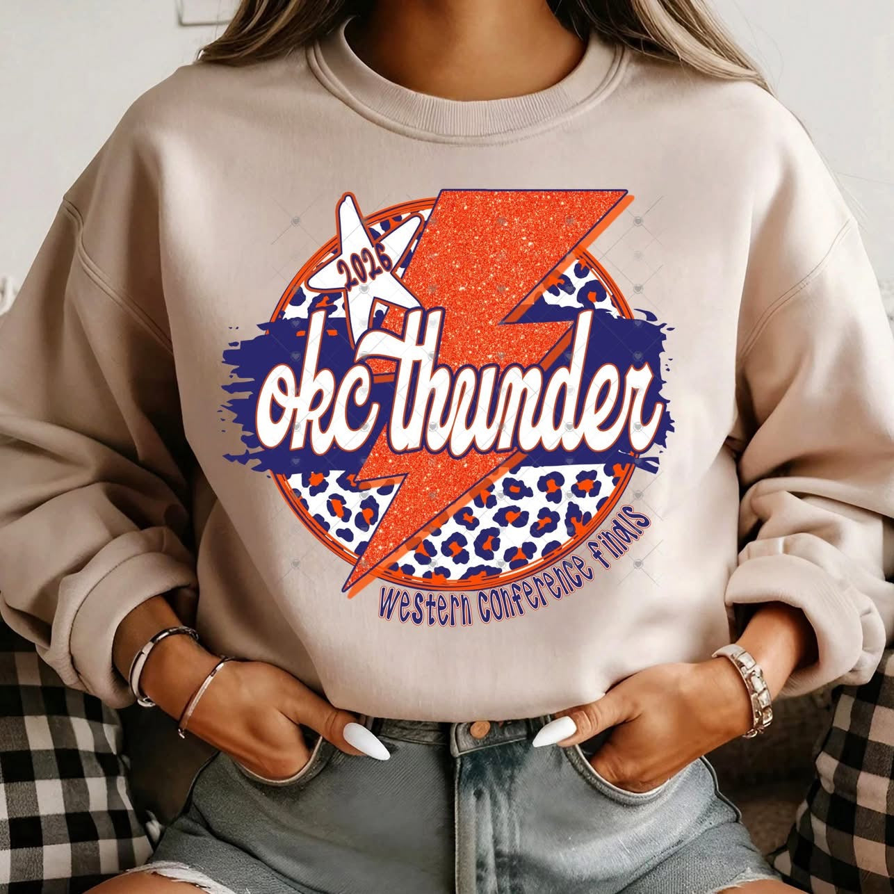 Leopard Circle Thund OKC Basketball-ADULT