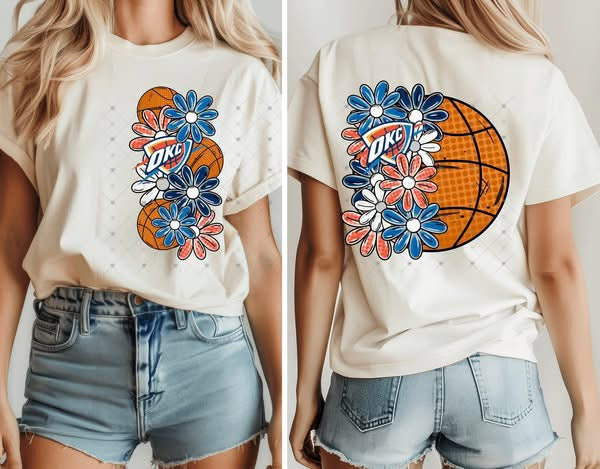 Floral Ball SINGLE IMAGE Thund OKC Basketball-ADULT