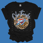 Leopard Faux Rhinestone Ball Thund OKC Basketball-ADULT