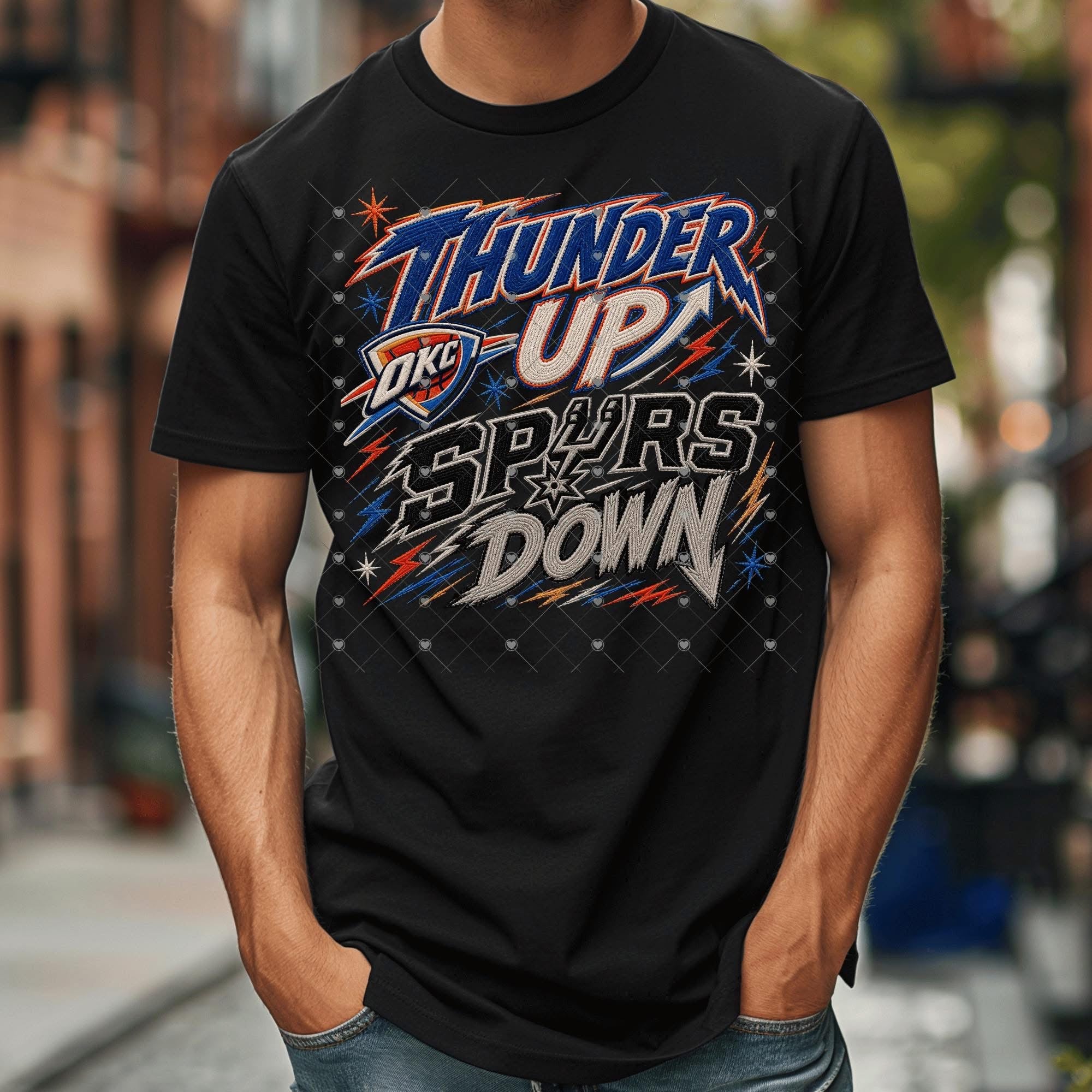 Thund Up Spurs Down OKC Basketball-ADULT