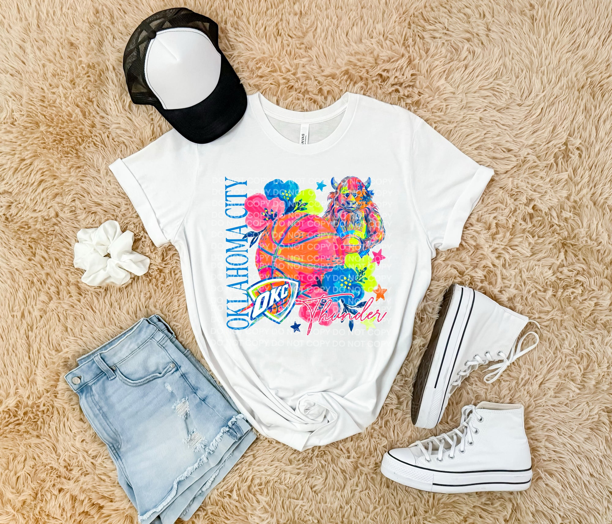 Thund Neon Floral Rumble OKC Basketball-ADULT