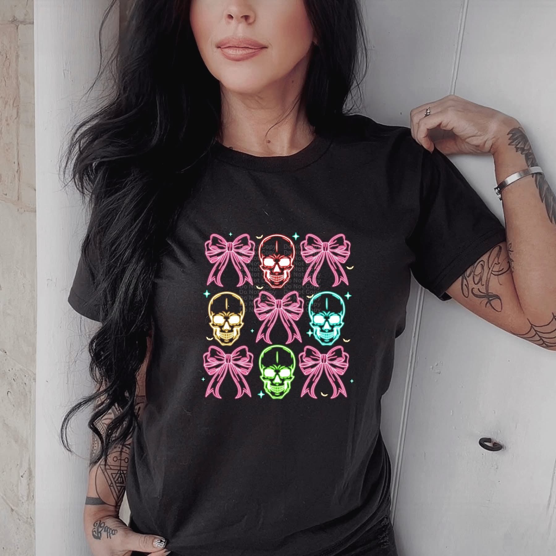 Neon Bow Skelly- ADULT
