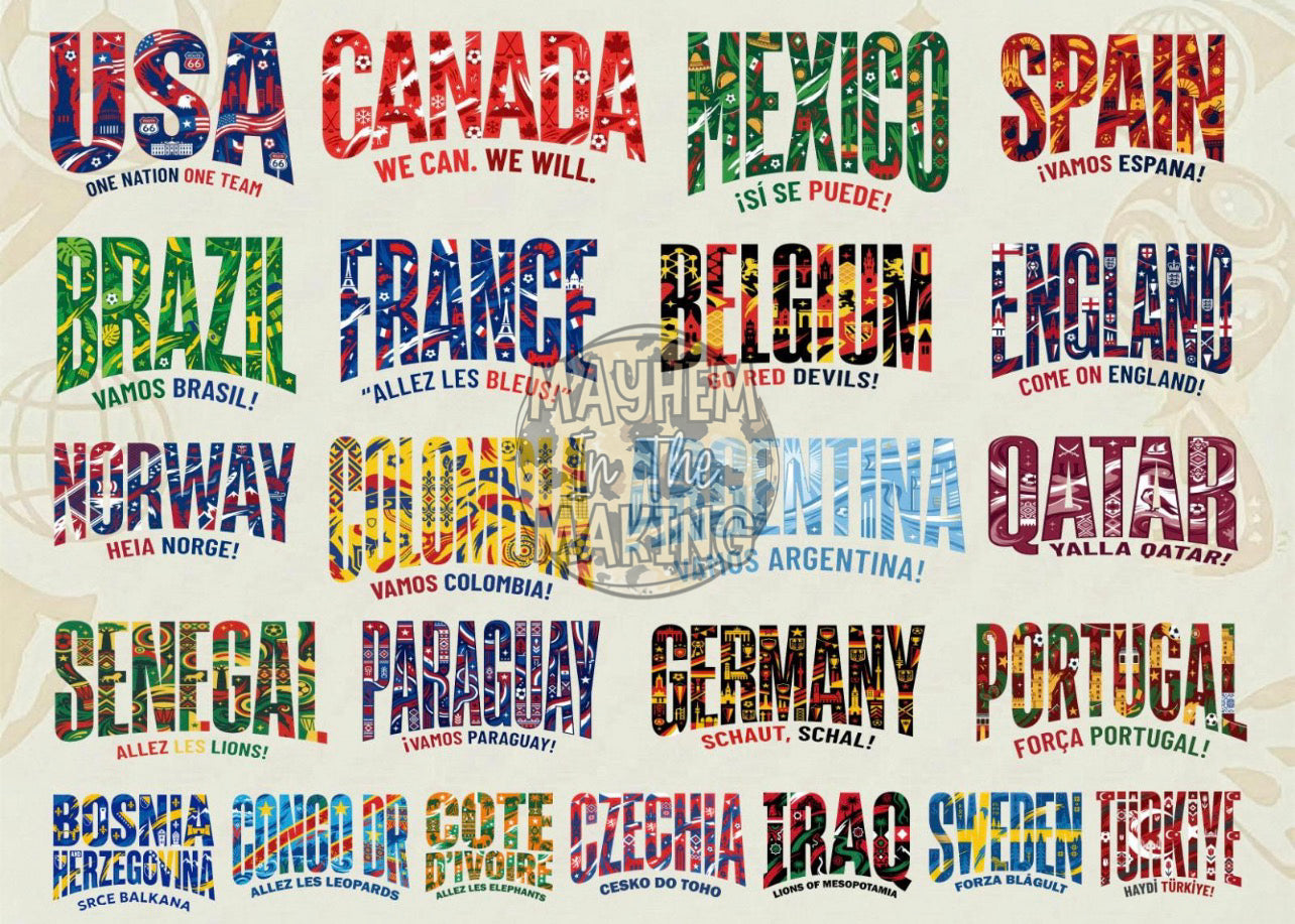 World Cup Country Options-ADULT