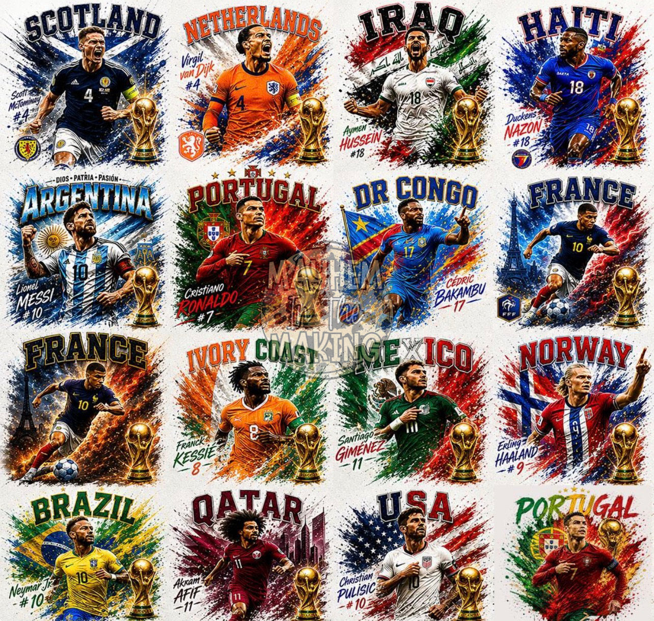 World Cup Country Player Options-ADULT