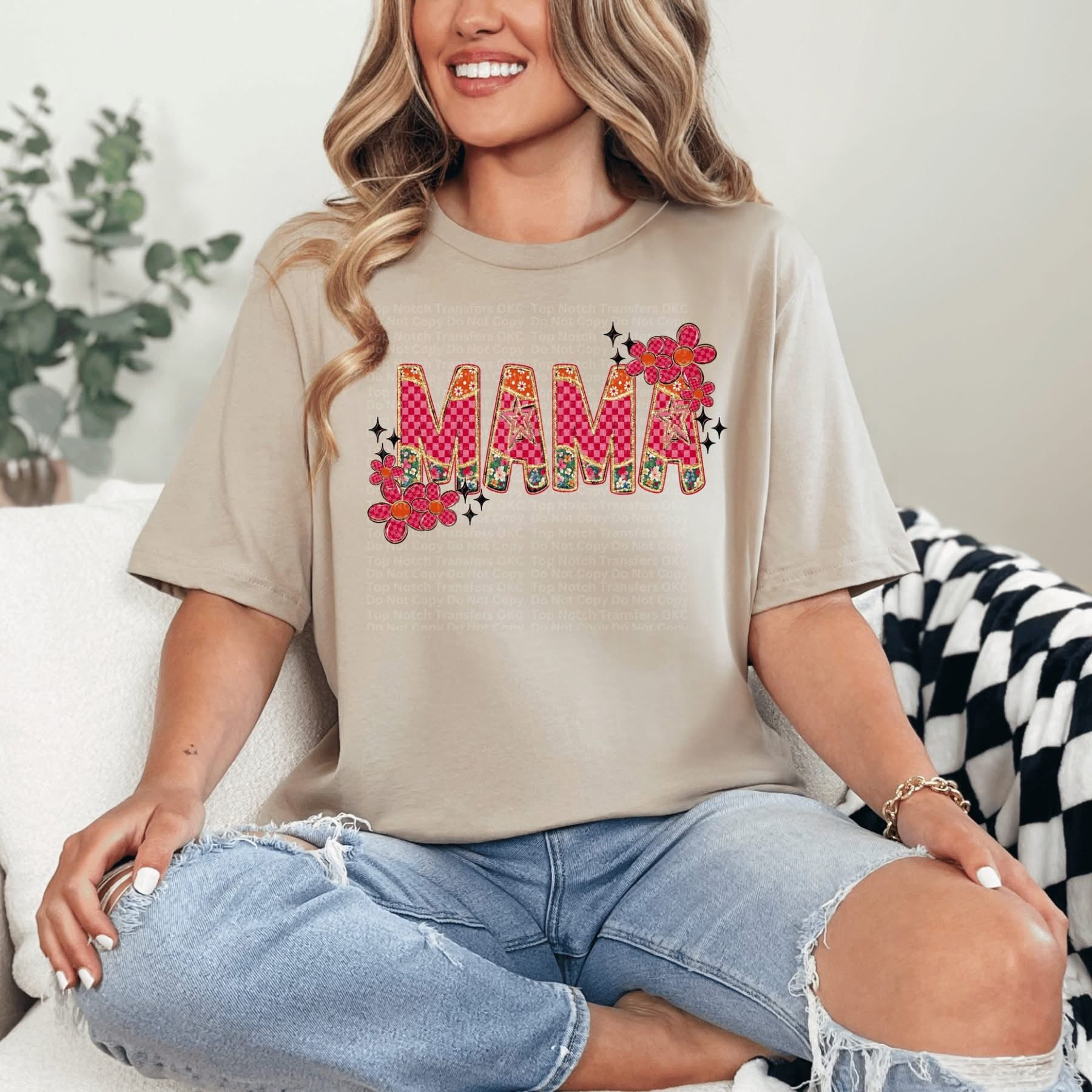 Mama Checker Print- ADULT