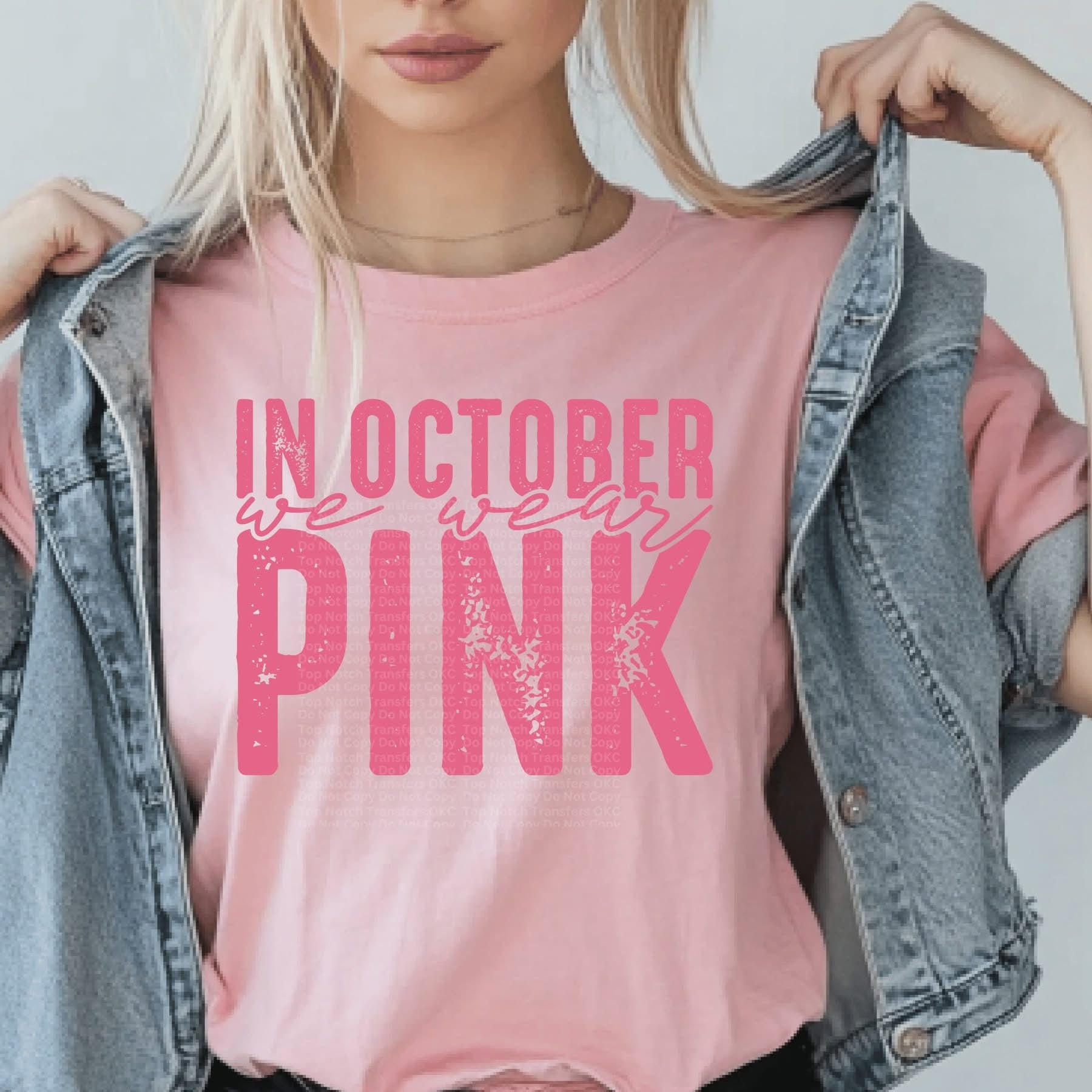 Breast Cancer Awareness October Pink Typography- ADULT