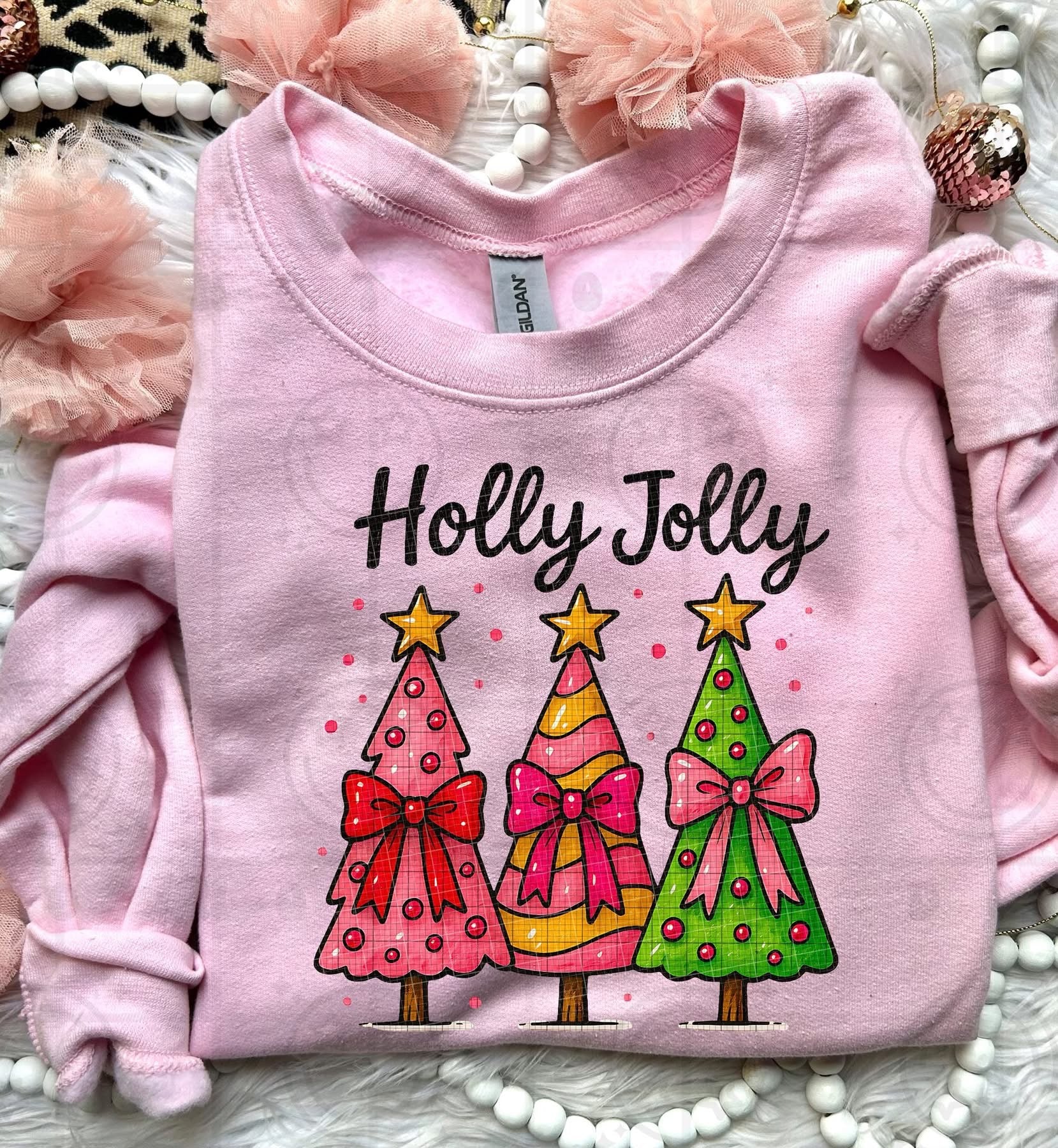 Holly Jolly Pink Trees- ADULT