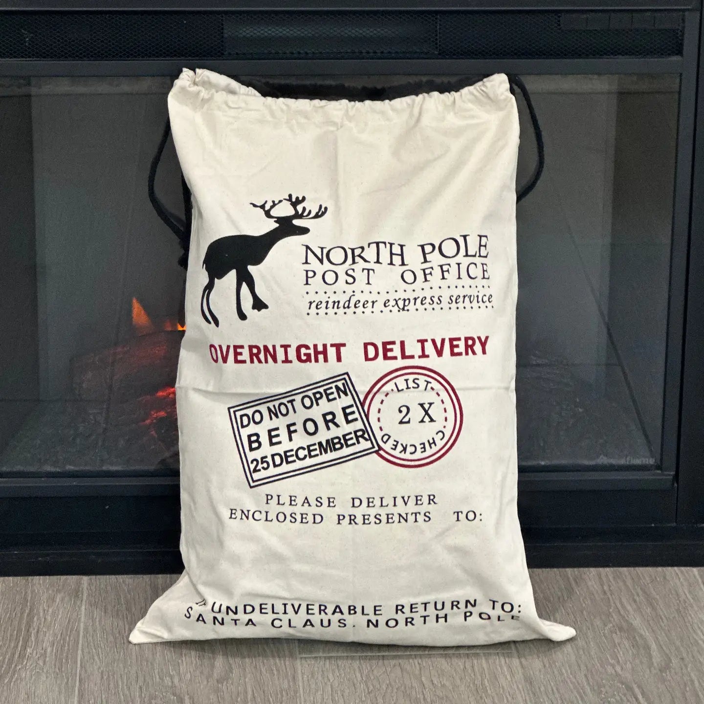 White Deer Santa Sack