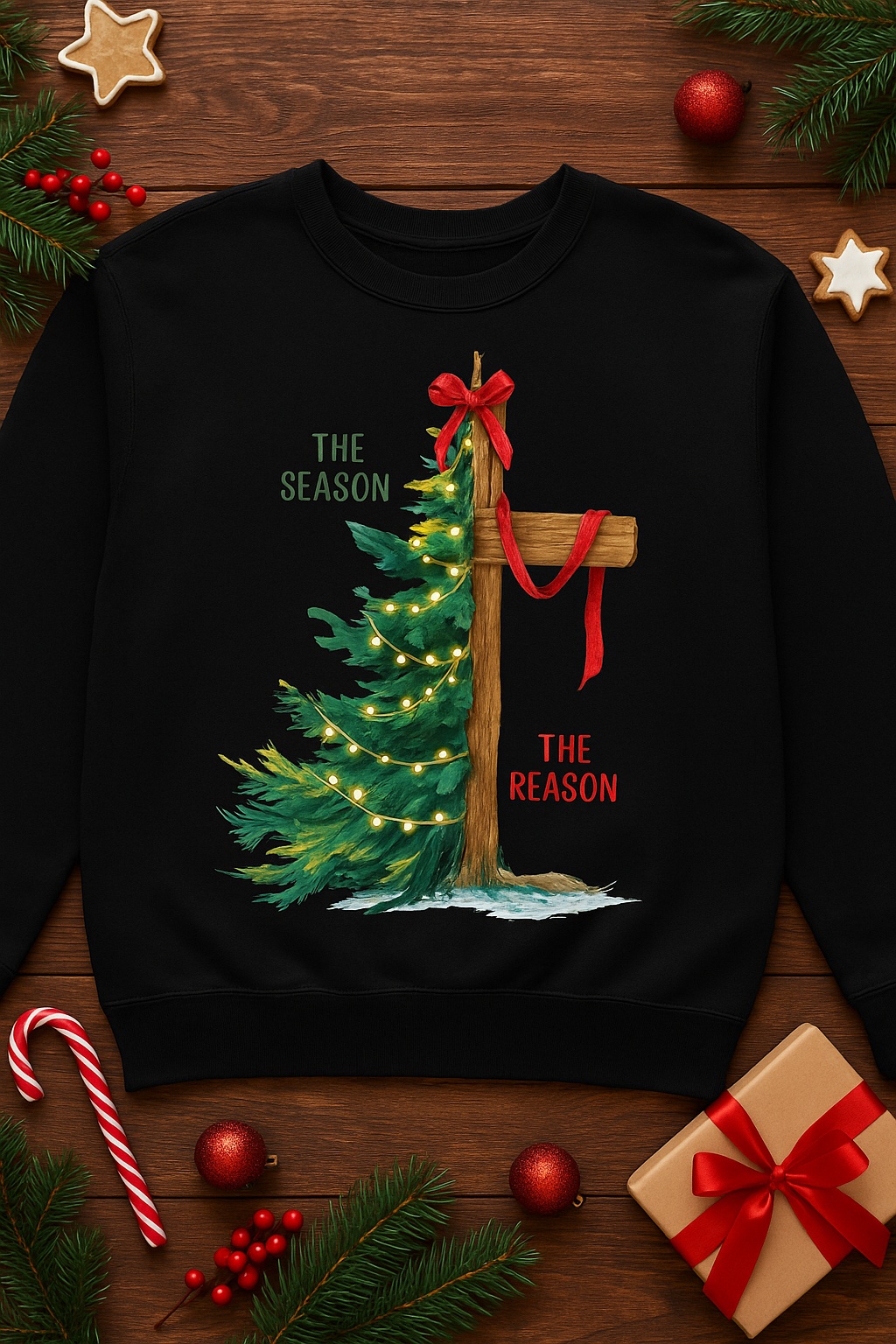 Reason Season Tree Cross Christmas- ADULT