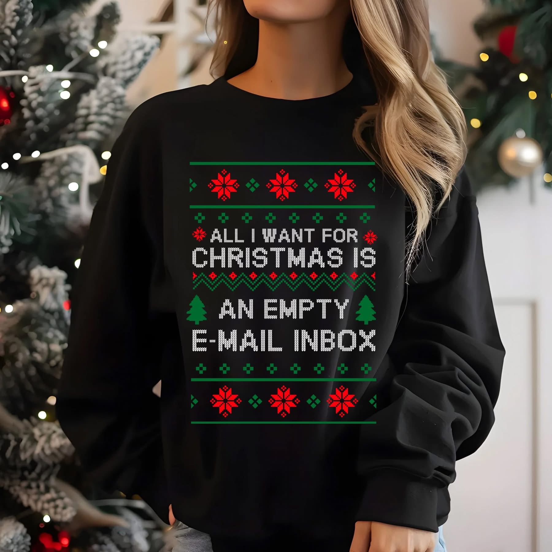 Empty Email Workplace Christmas Sweater - ADULT