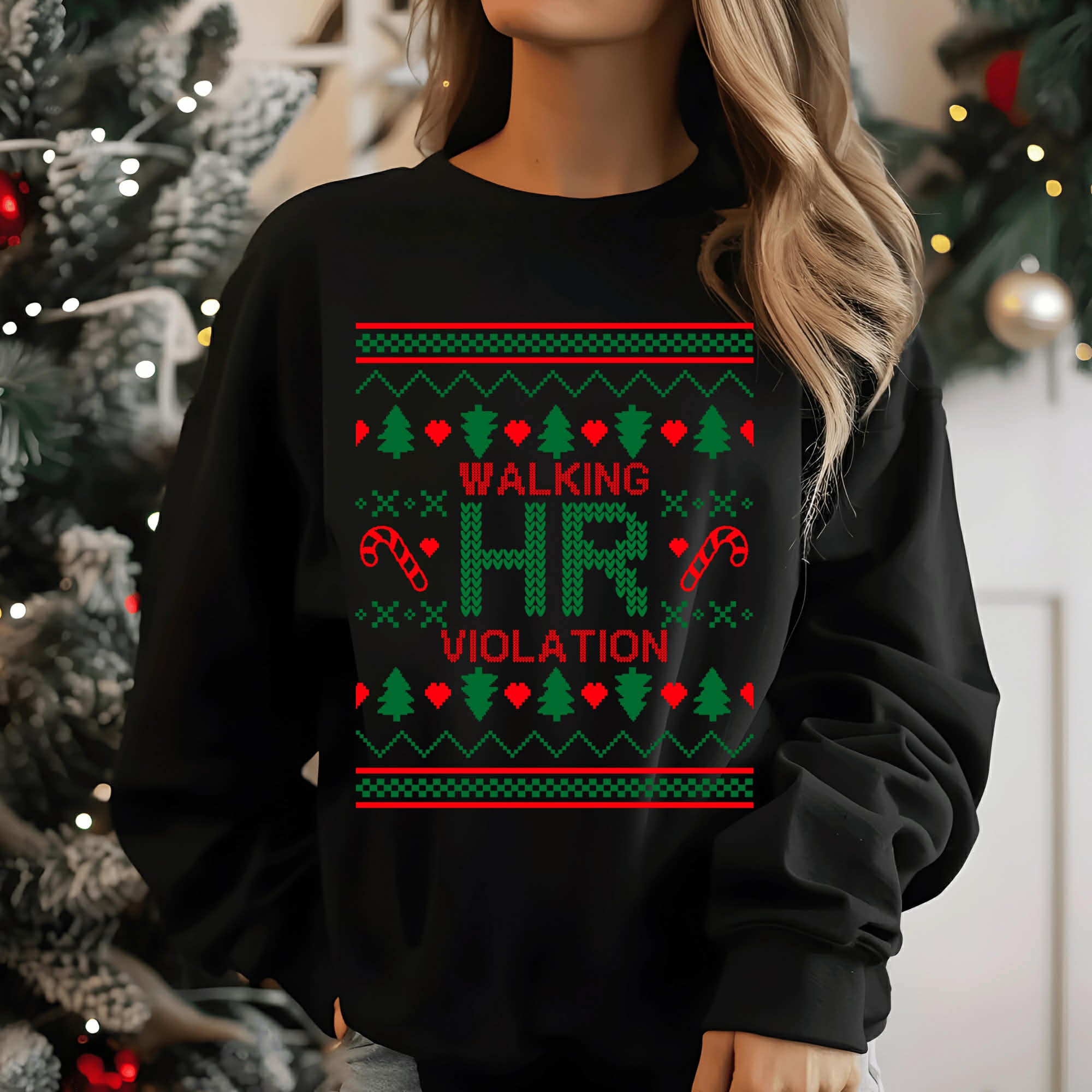 HR Violation Workplace Christmas Sweater - ADULT