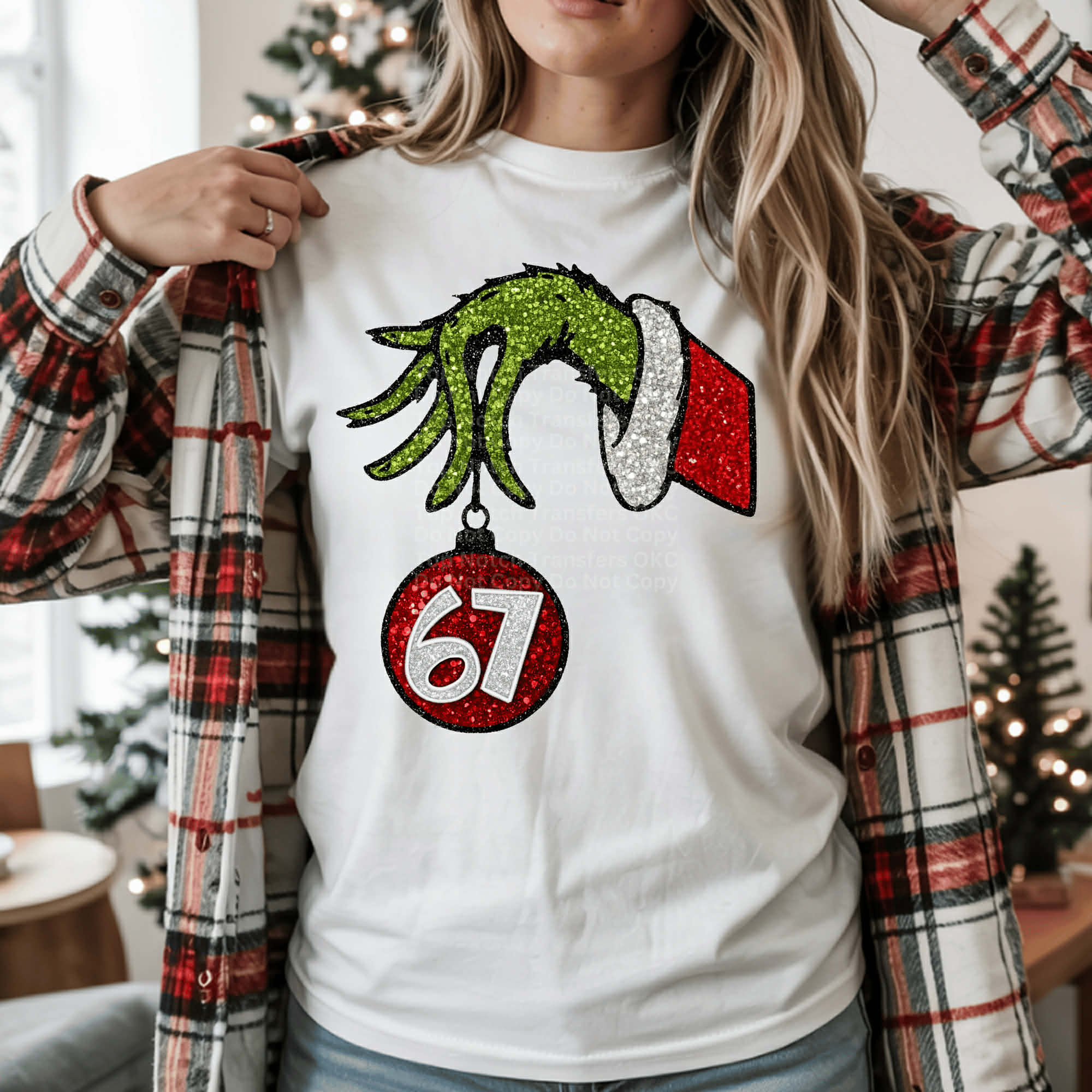 67 Green Guy Hand Glitter Christmas- ADULT