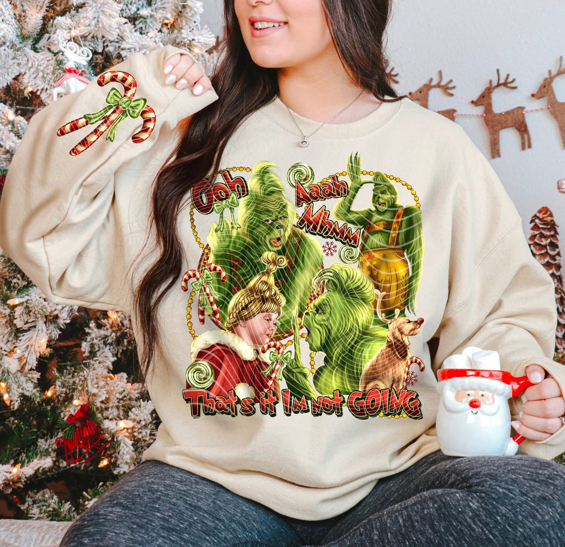 Green Guy Not Going Christmas Sleeve Two - ADULT