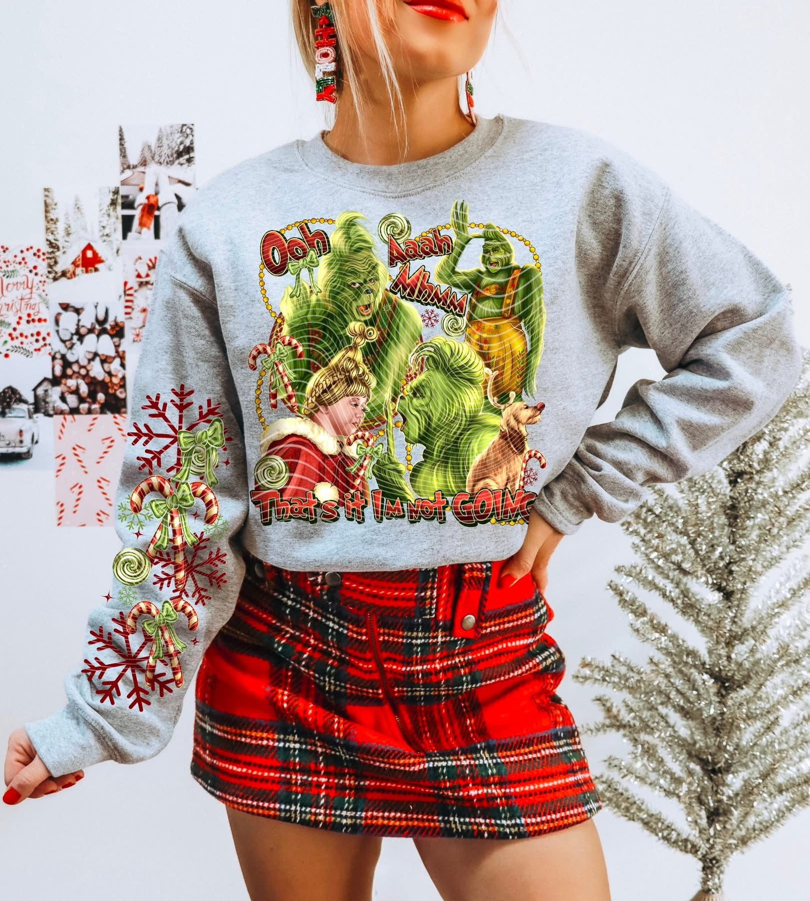 Green Guy Not Going Christmas Sleeve One - ADULT