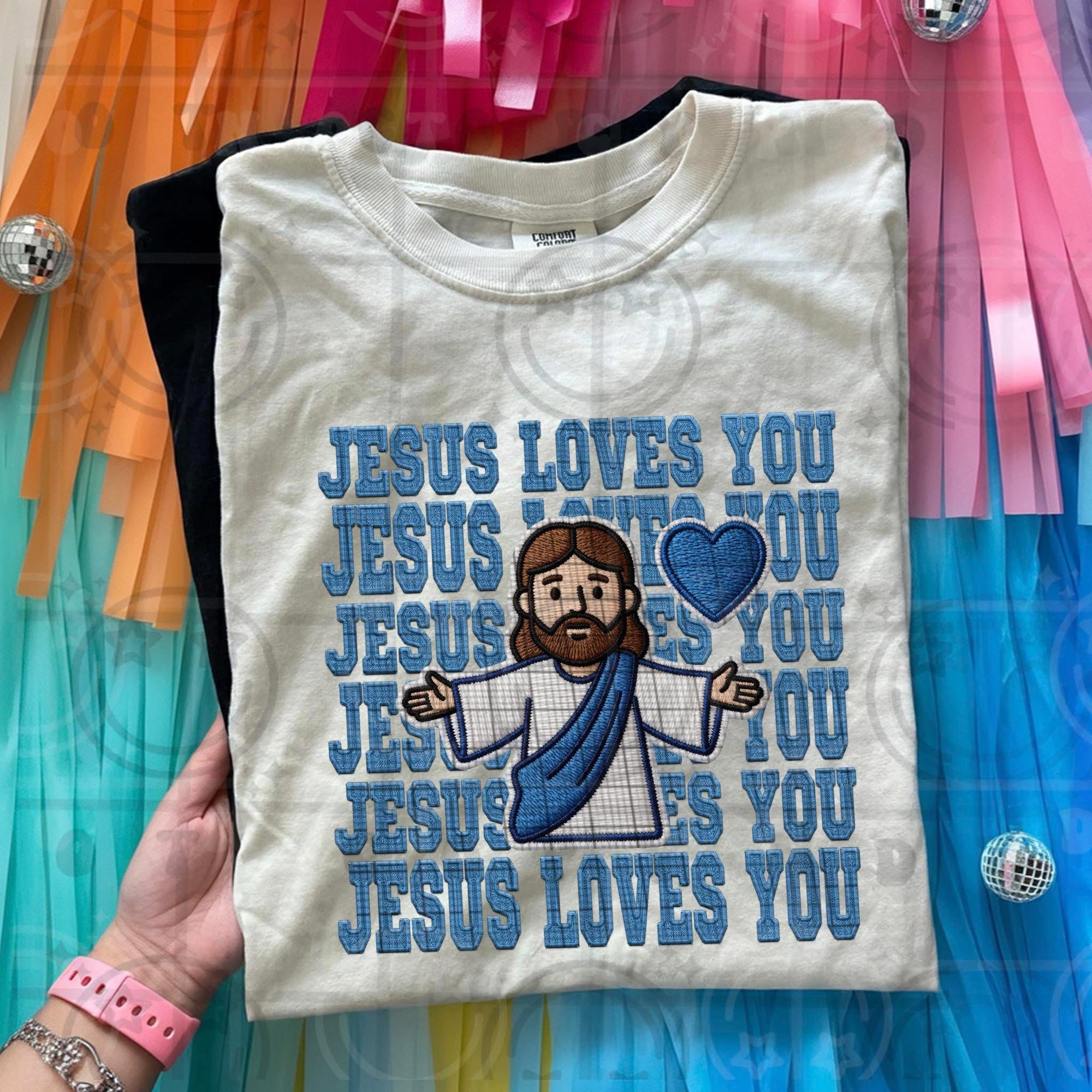 Jesus Loves You Blue Flat Valentines-ADULT