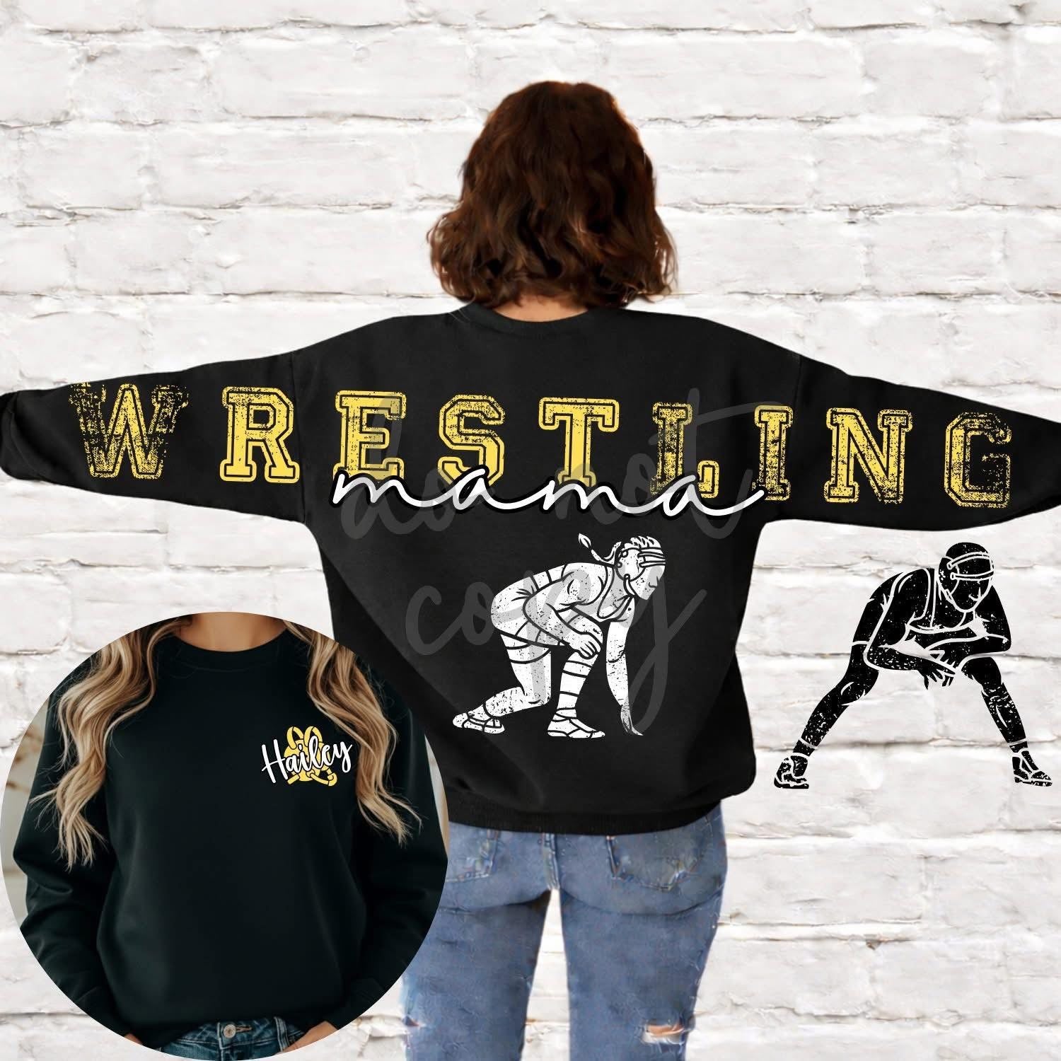 Wrestling Mama Full Back Custom -ADULT