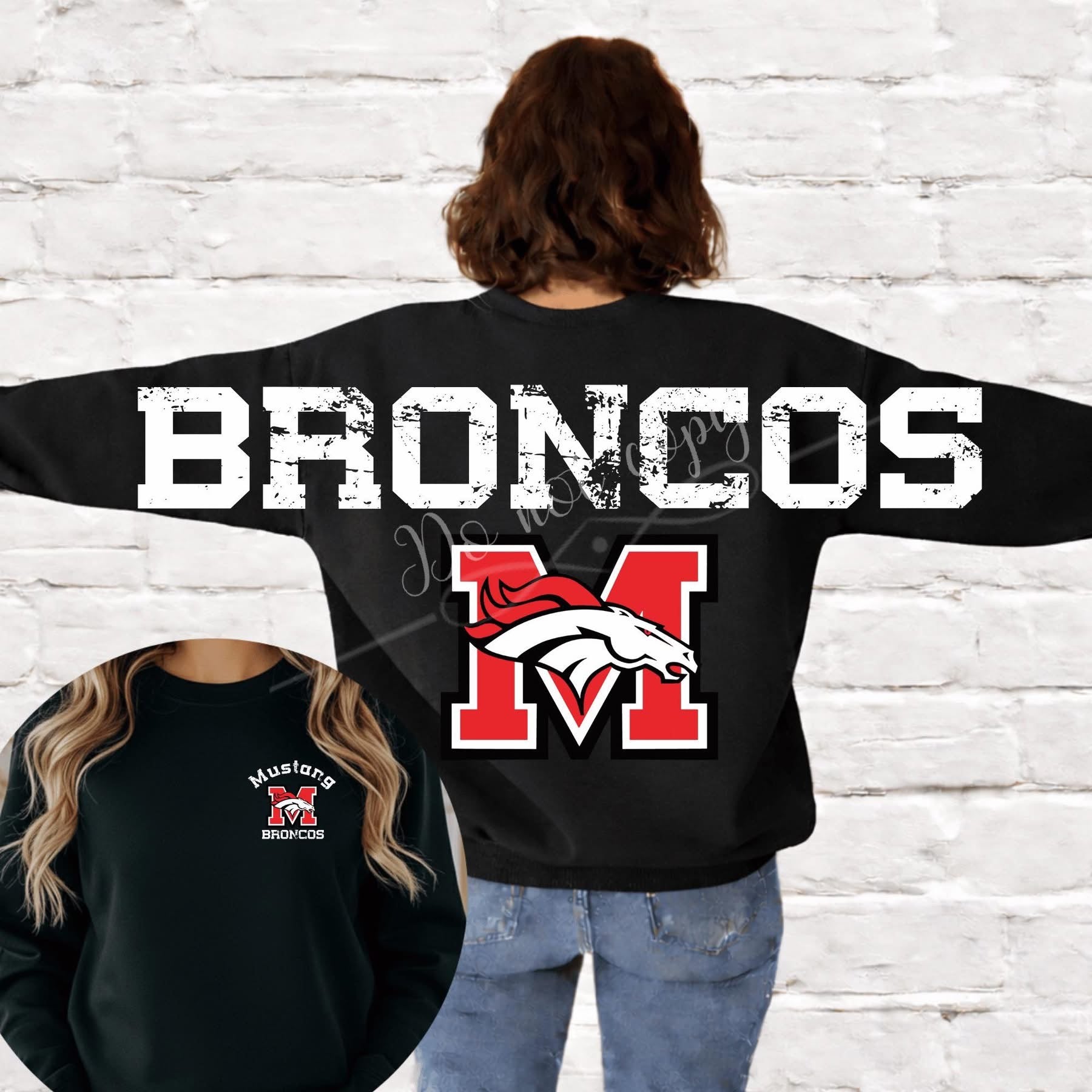 Broncos White Morsey Full Back Custom -ADULT