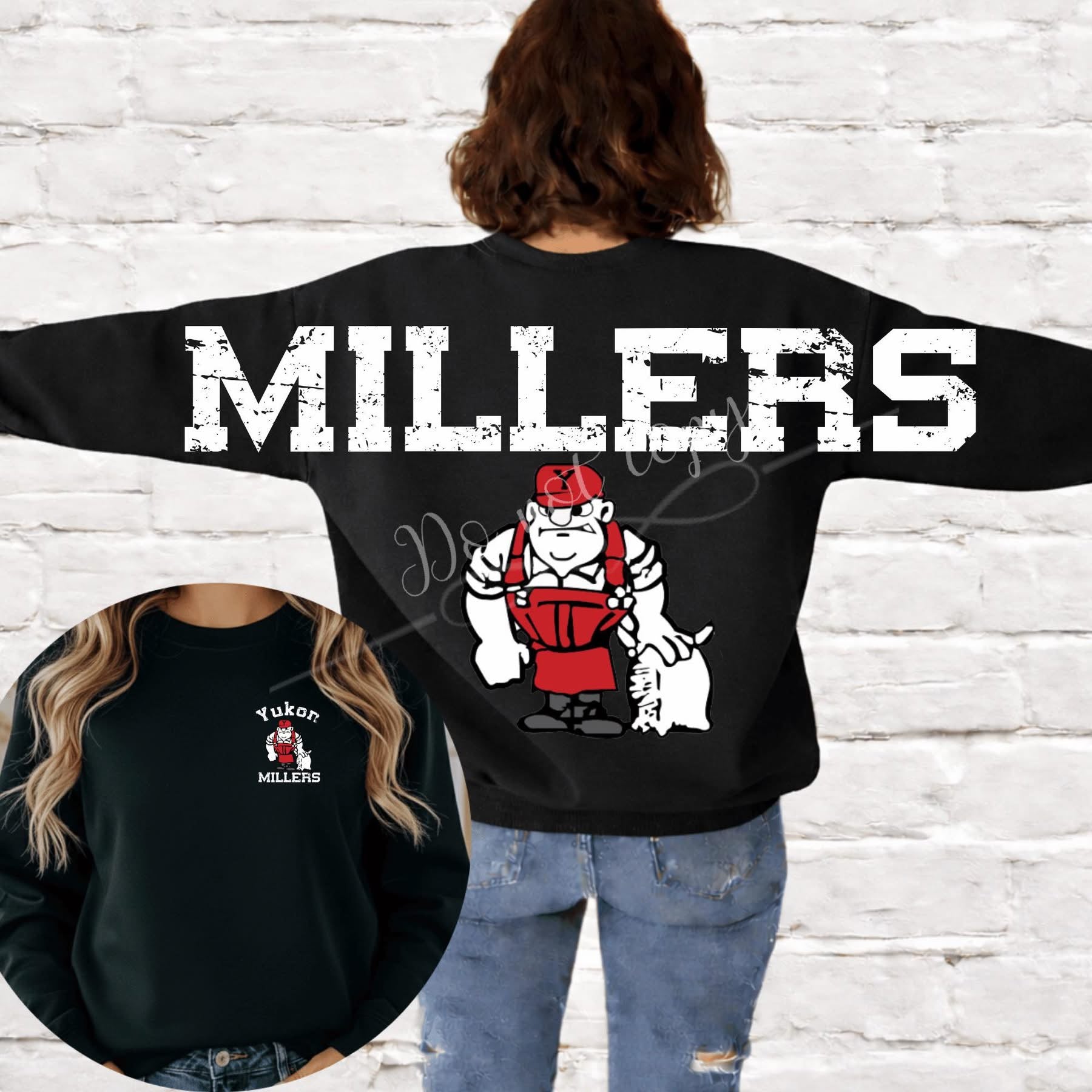 Millers White Miller Man Full Back Custom -ADULT