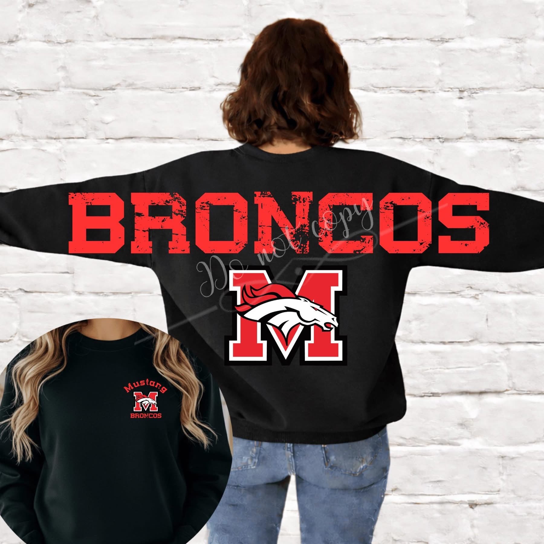 Broncos Red Morsey Full Back Custom -ADULT