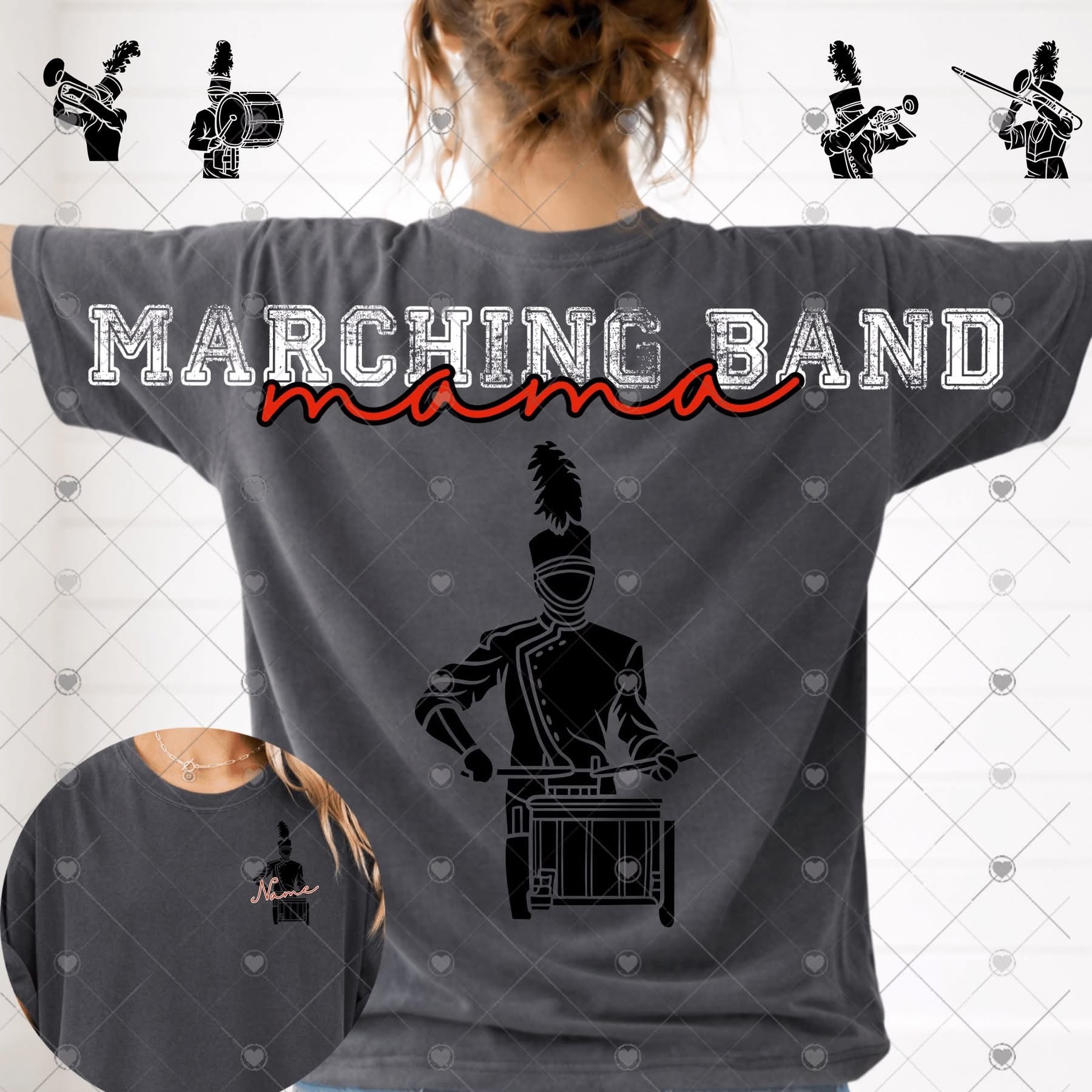 Marching Band Mama Full Back Short Sleeve-ADULT