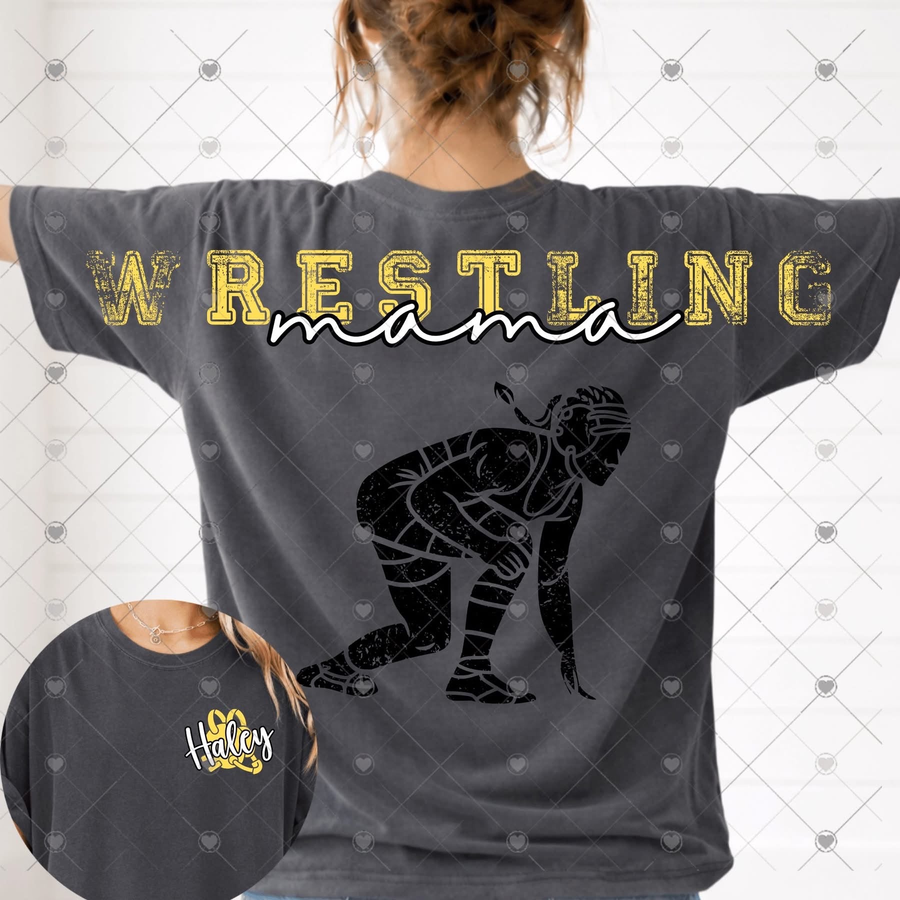 Wrestling Mama Girl Full Back Short Sleeve-ADULT