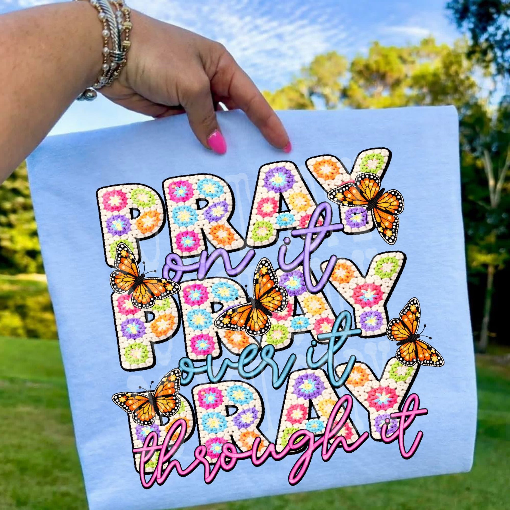 Pray On It Faux Crochet Easter-ADULT