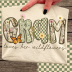 Spring Lettered Name Custom Loves Her Wildflowers-ADULT
