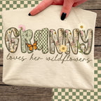 Spring Lettered Name Custom Loves Her Wildflowers-ADULT