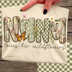 Spring Lettered Name Custom Loves Her Wildflowers-ADULT