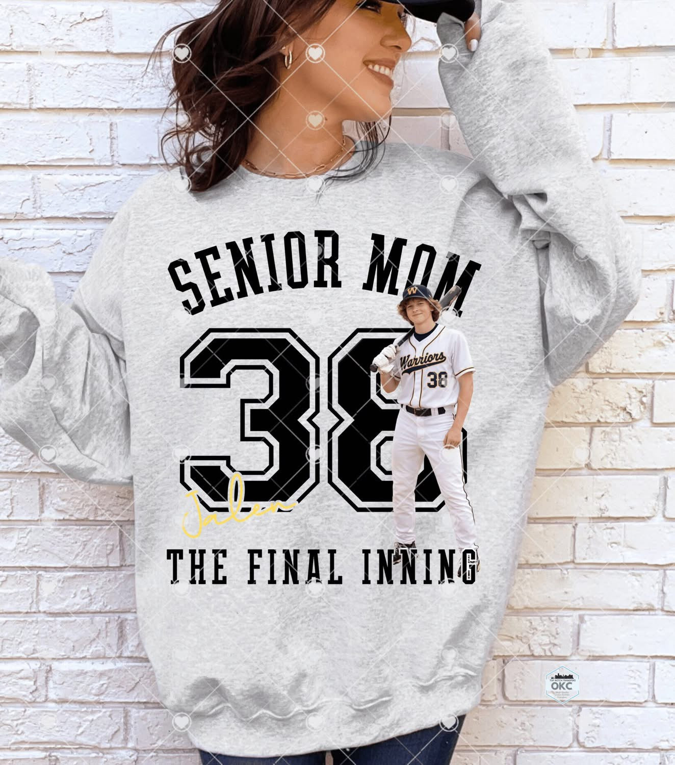 Senior Mom Softball Baseball Custom Name and Photo-ADULT