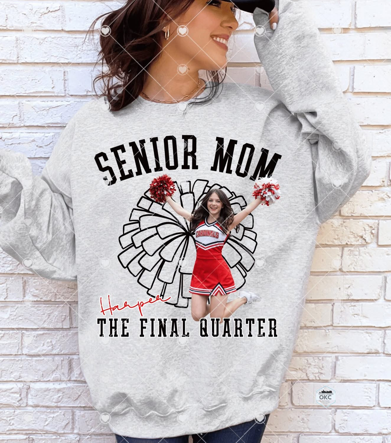 Senior Mom Cheer Custom Name and Photo-ADULT