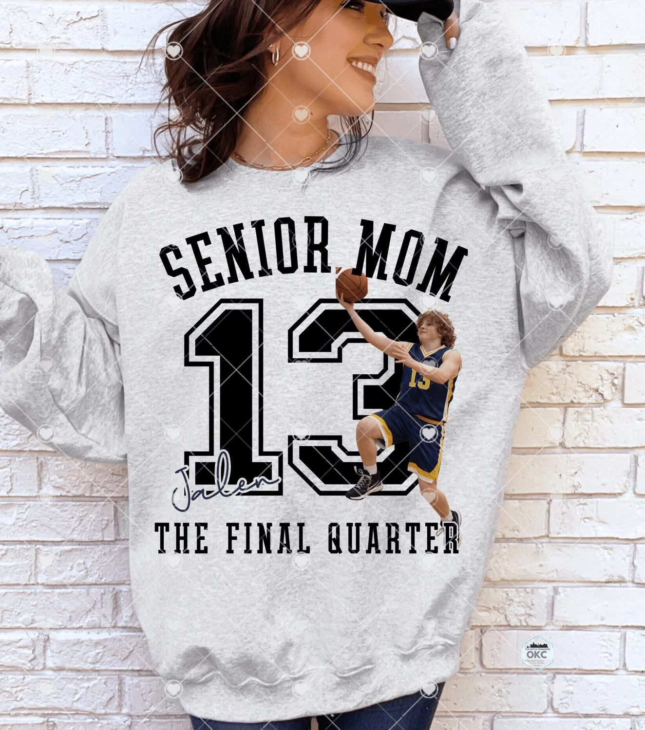 Senior Mom Basketball Custom Name and Photo-ADULT