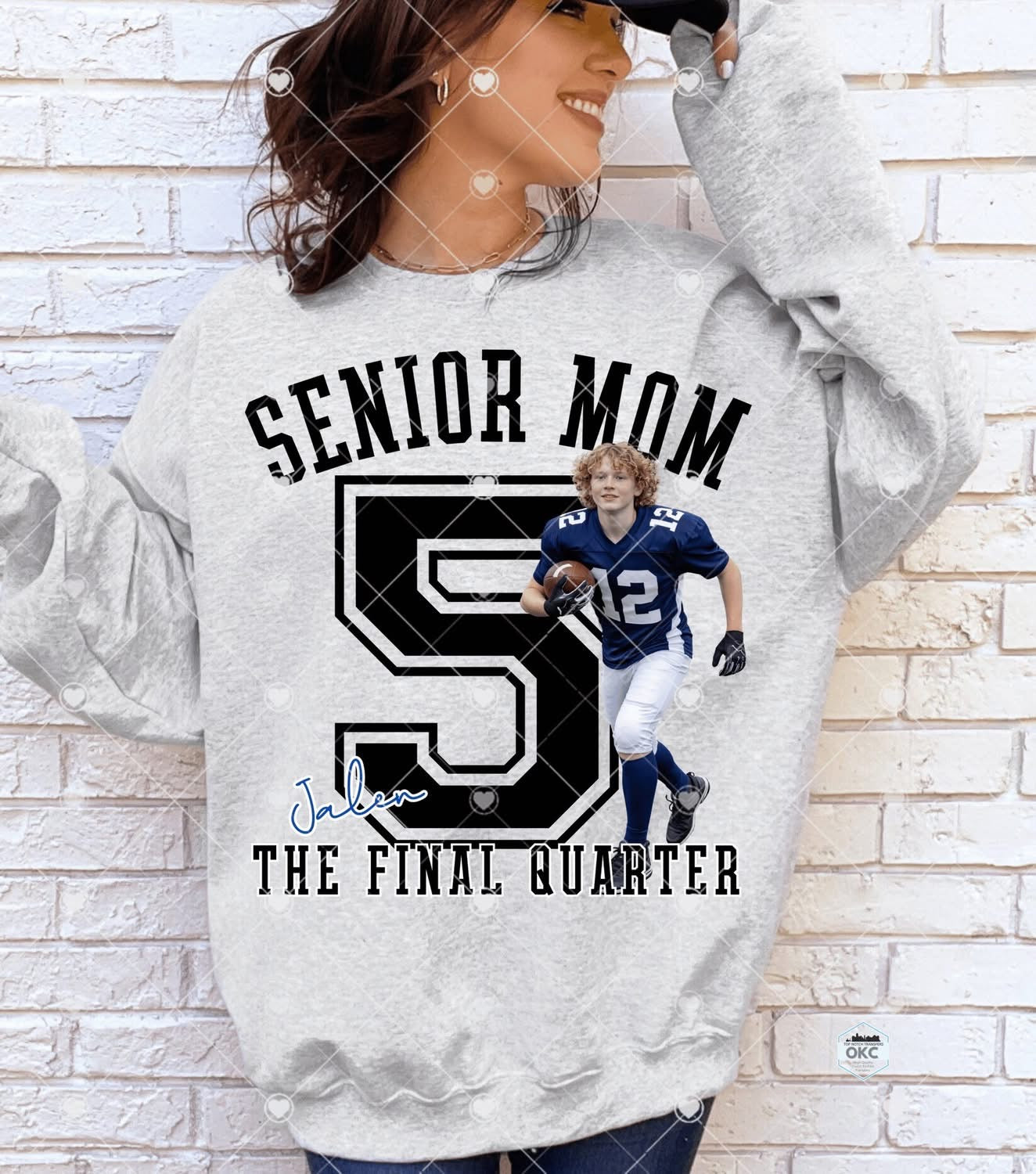 Senior Mom Football Custom Name and Photo-ADULT