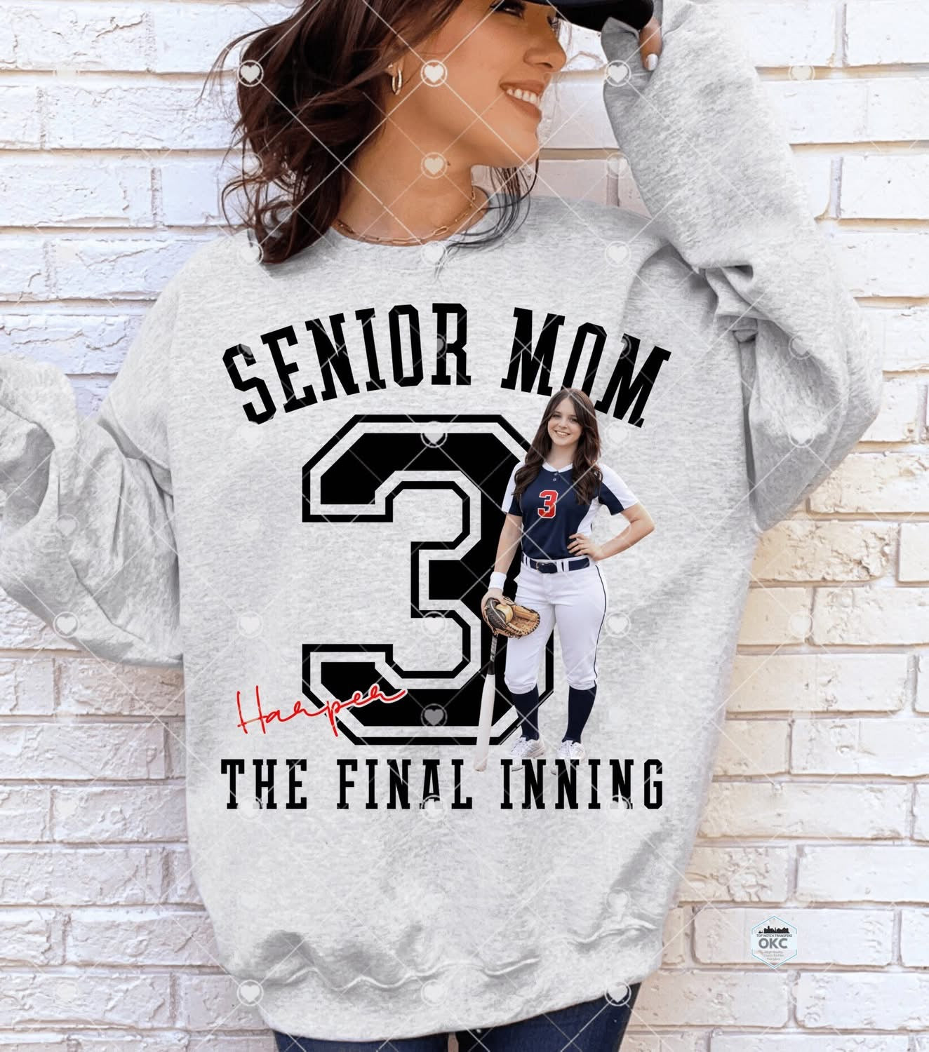 Senior Mom Baseball Softball Custom Name and Photo-ADULT