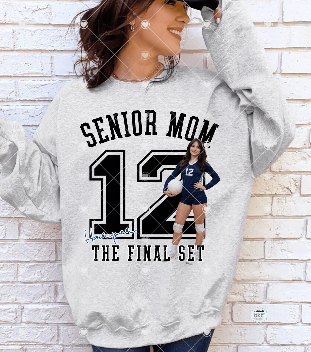 Senior Mom Volleyball Custom Name and Photo-ADULT