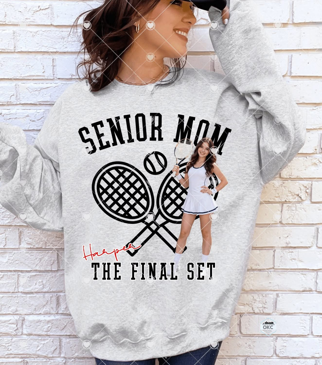 Senior Mom Tennis Custom Name and Photo-ADULT