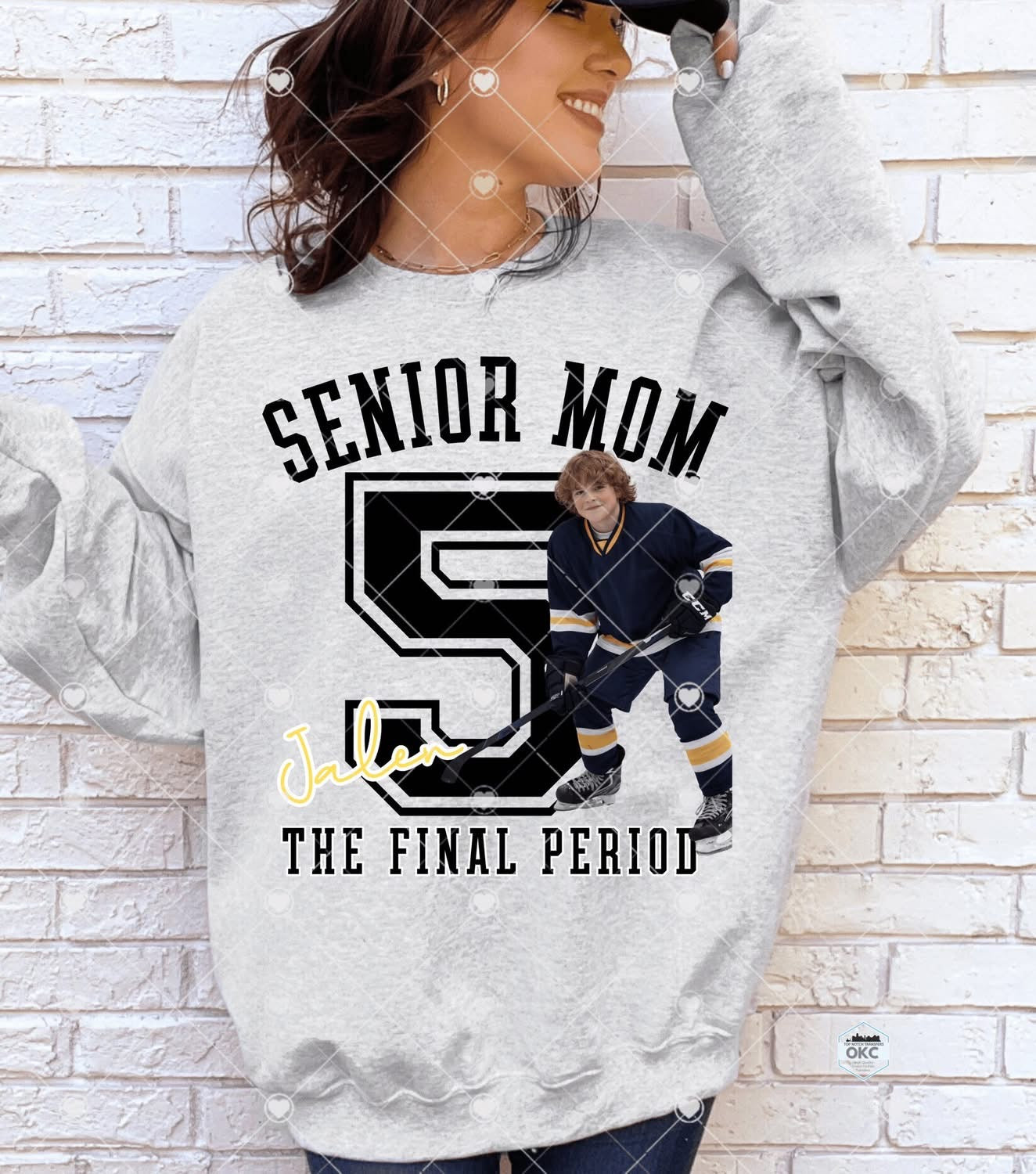 Senior Mom Hockey Custom Name and Photo-ADULT