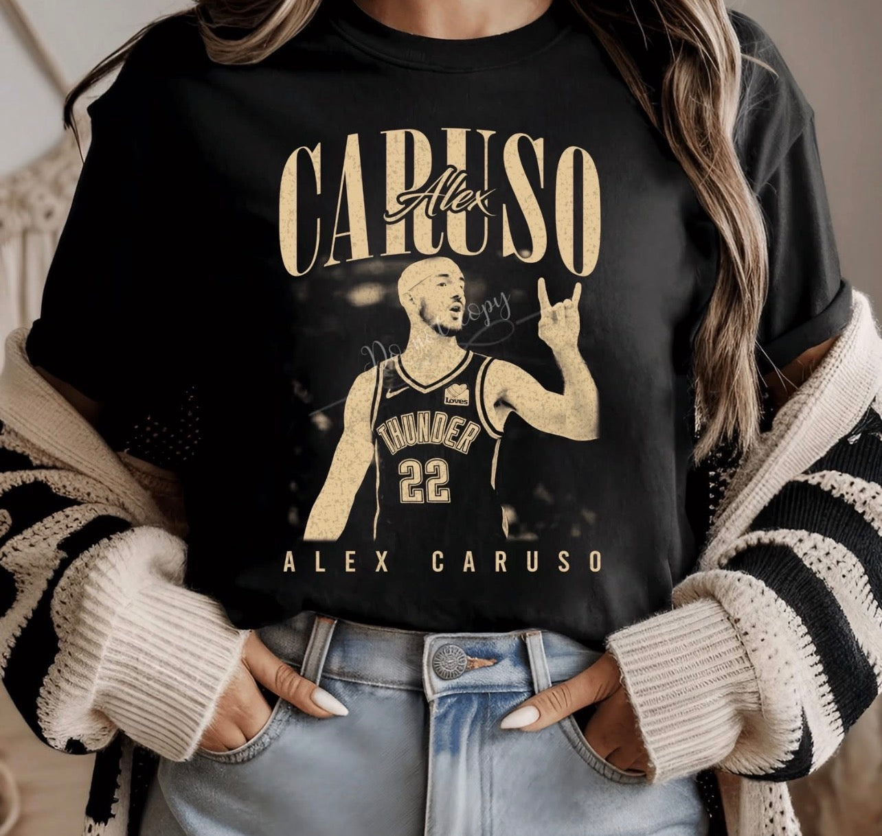 Caruso Halftone Thund OKC Basketball-ADULT