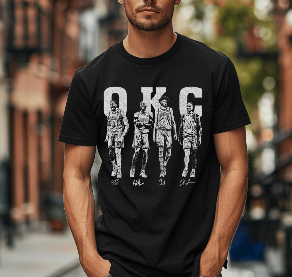 Players Halftone Thund OKC Basketball-ADULT