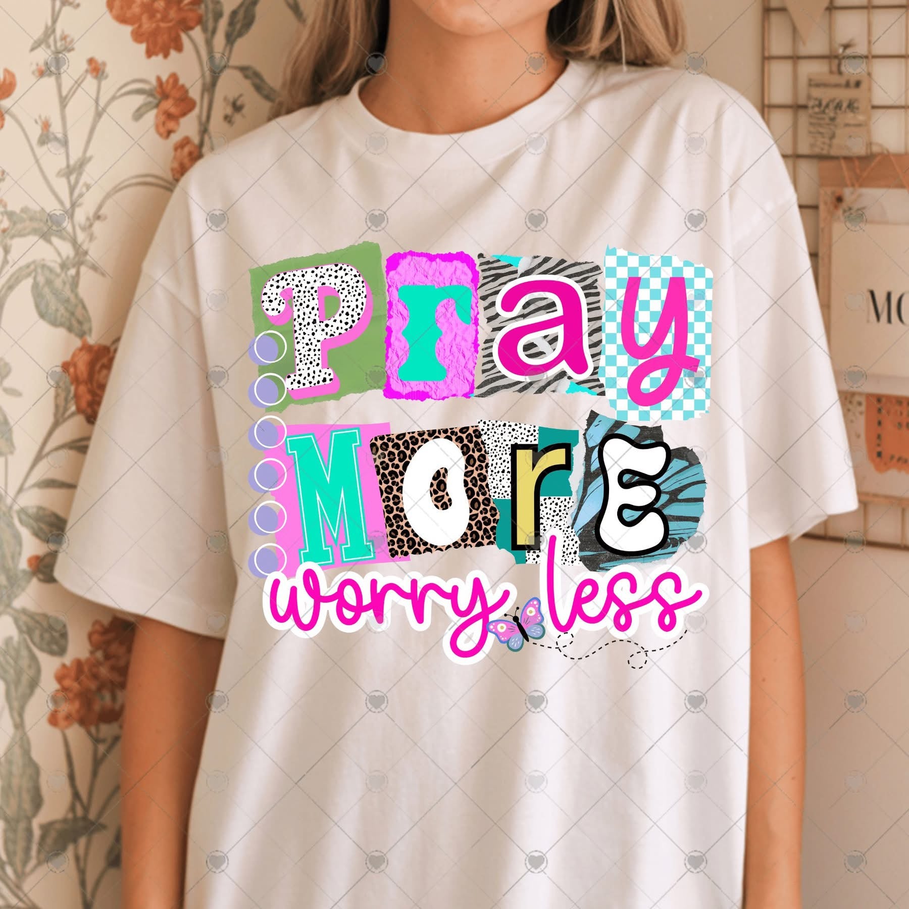 Pray More Worry Less Block-ADULT