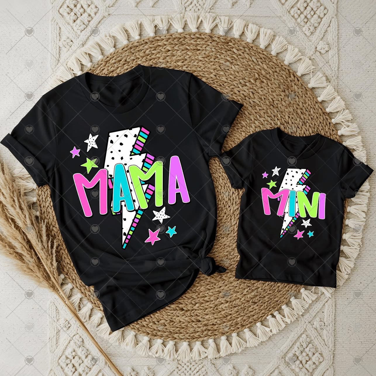 Mama Mini Neon Bolt Mommy and Me-ADULT