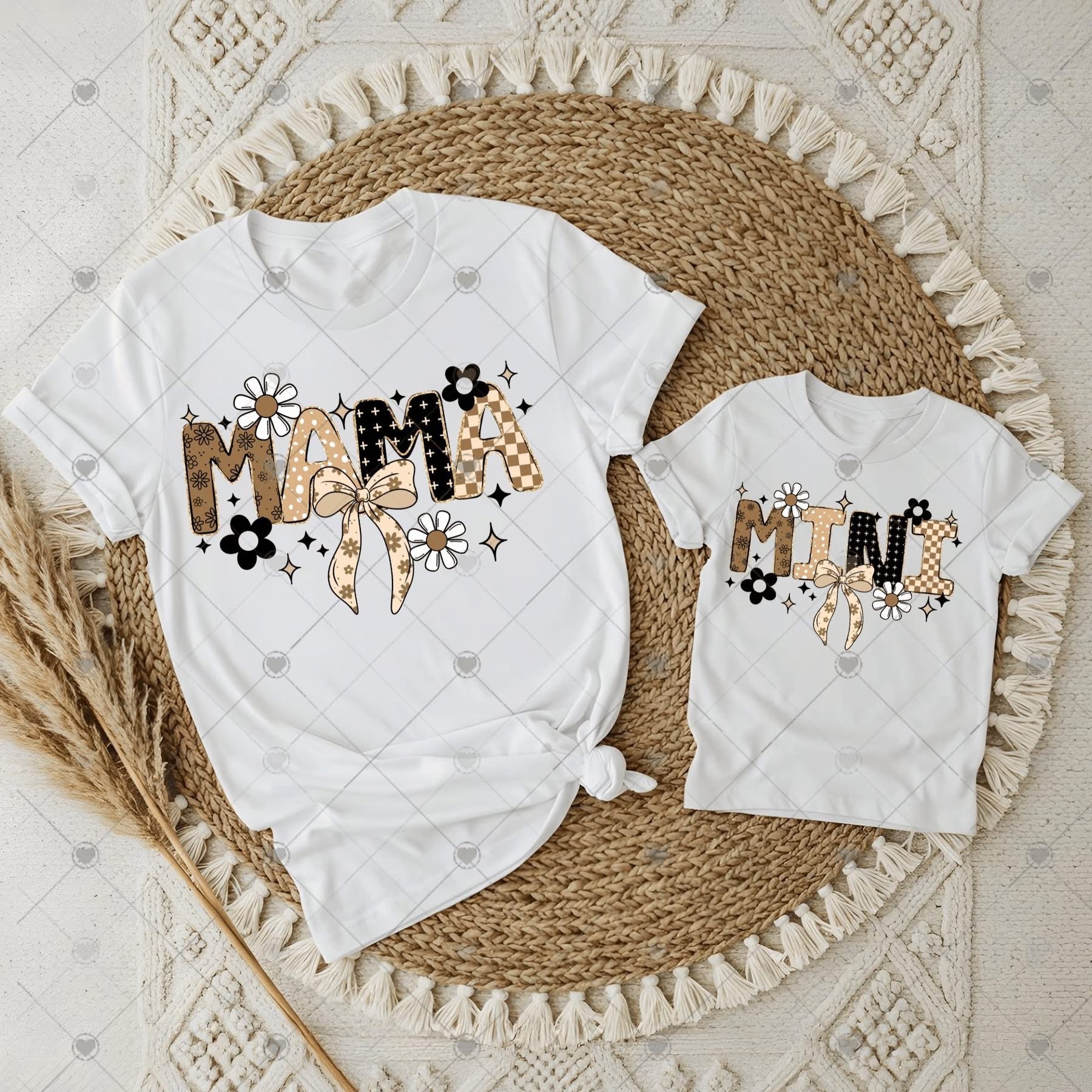 Mama Mini Tan and Black Pattern Mommy and Me-TODDLER