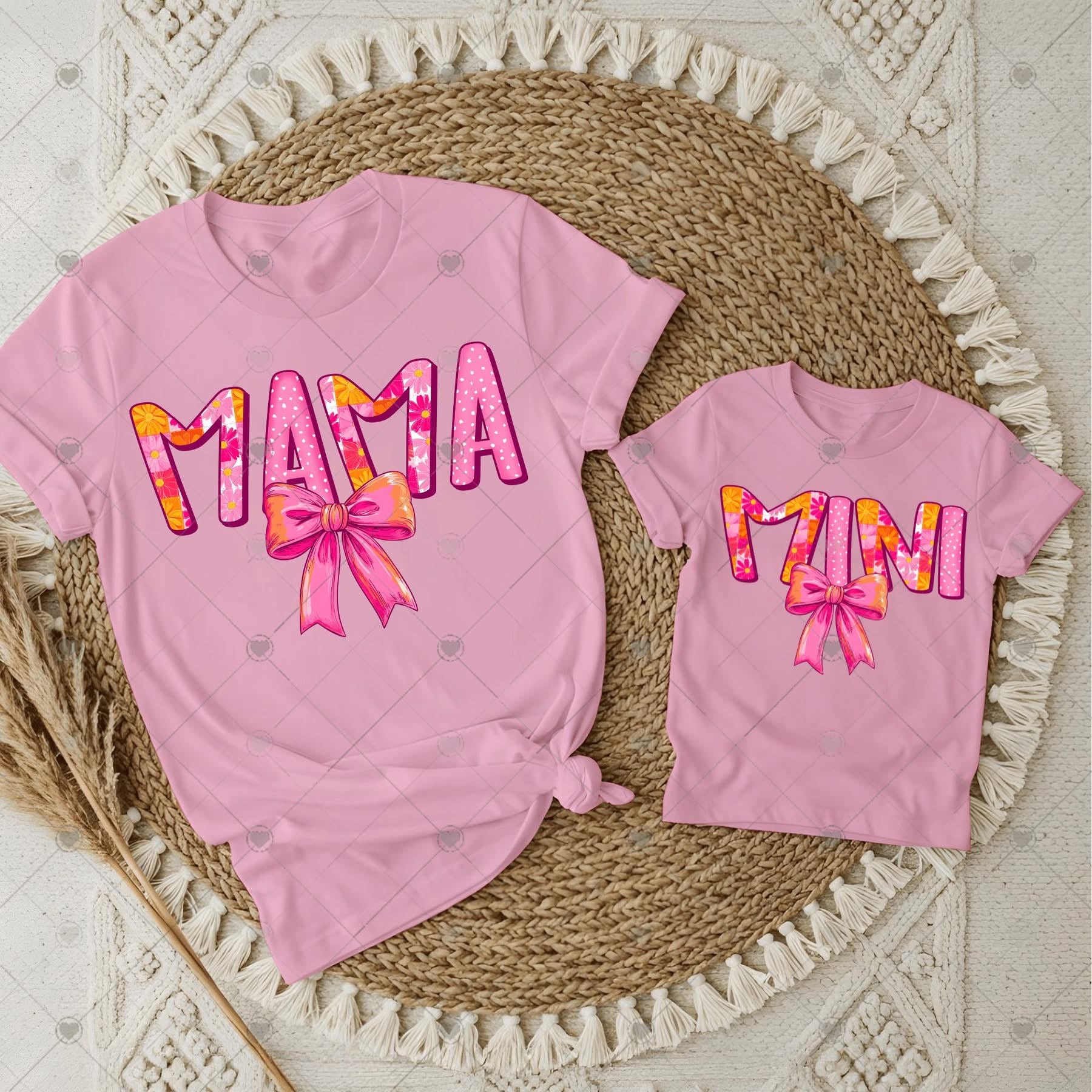 Mama Mini Pink Floral Bow Mommy and Me-TODDLER